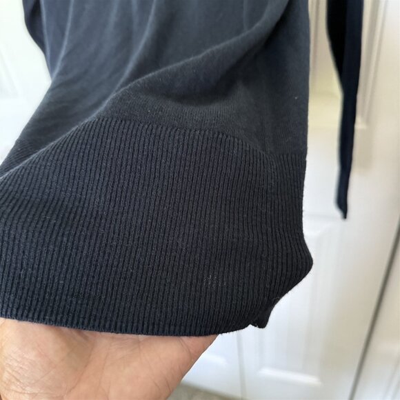 J. Jill Silk Blend Sweater V-Neck Long Sleeve Medium Lightweight Navy Blue - Picture 8 of 9
